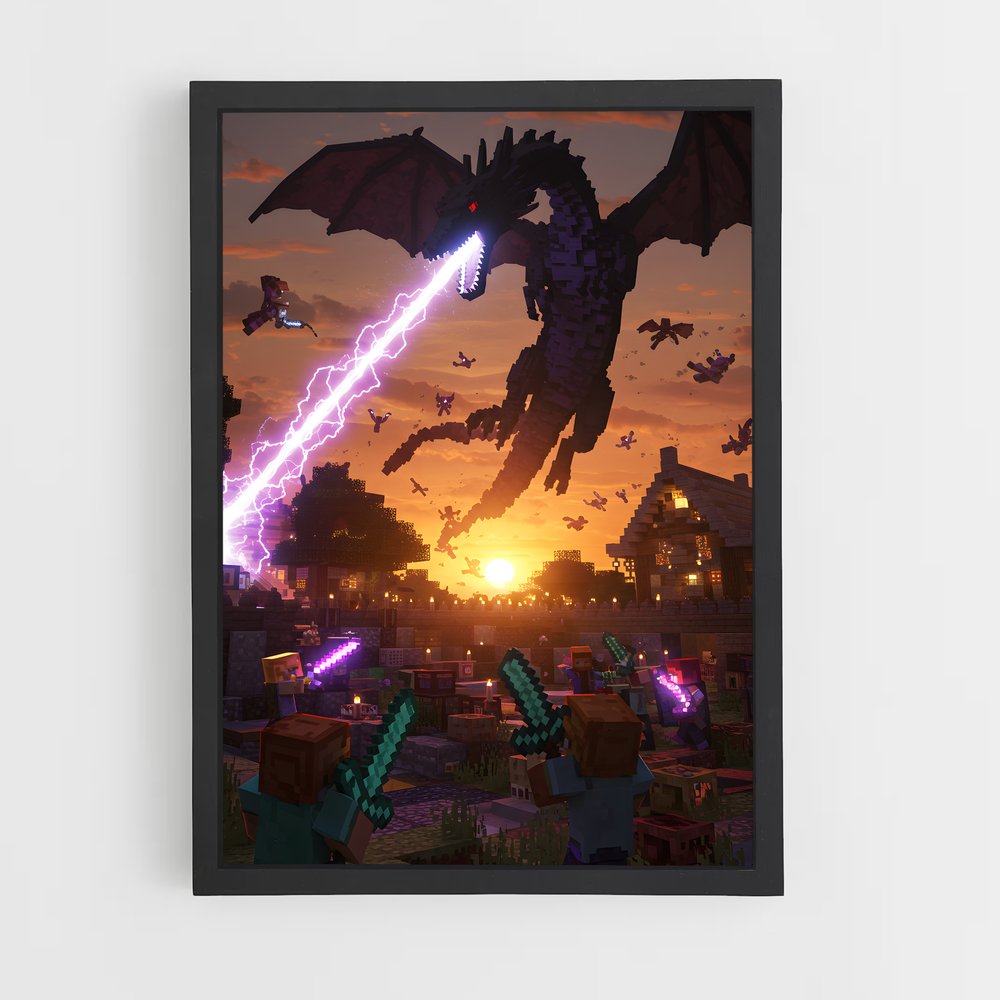 Poster L'Essor du Dragon – affiche Minecraft (vue 2)